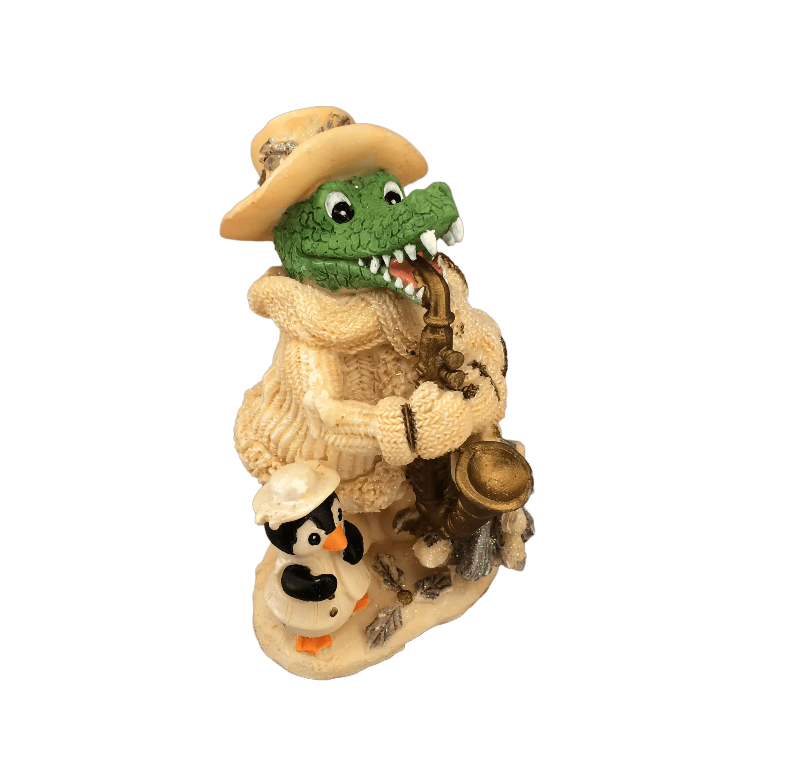 Saxophone & Sweater Gator Figurine - 3 Colors