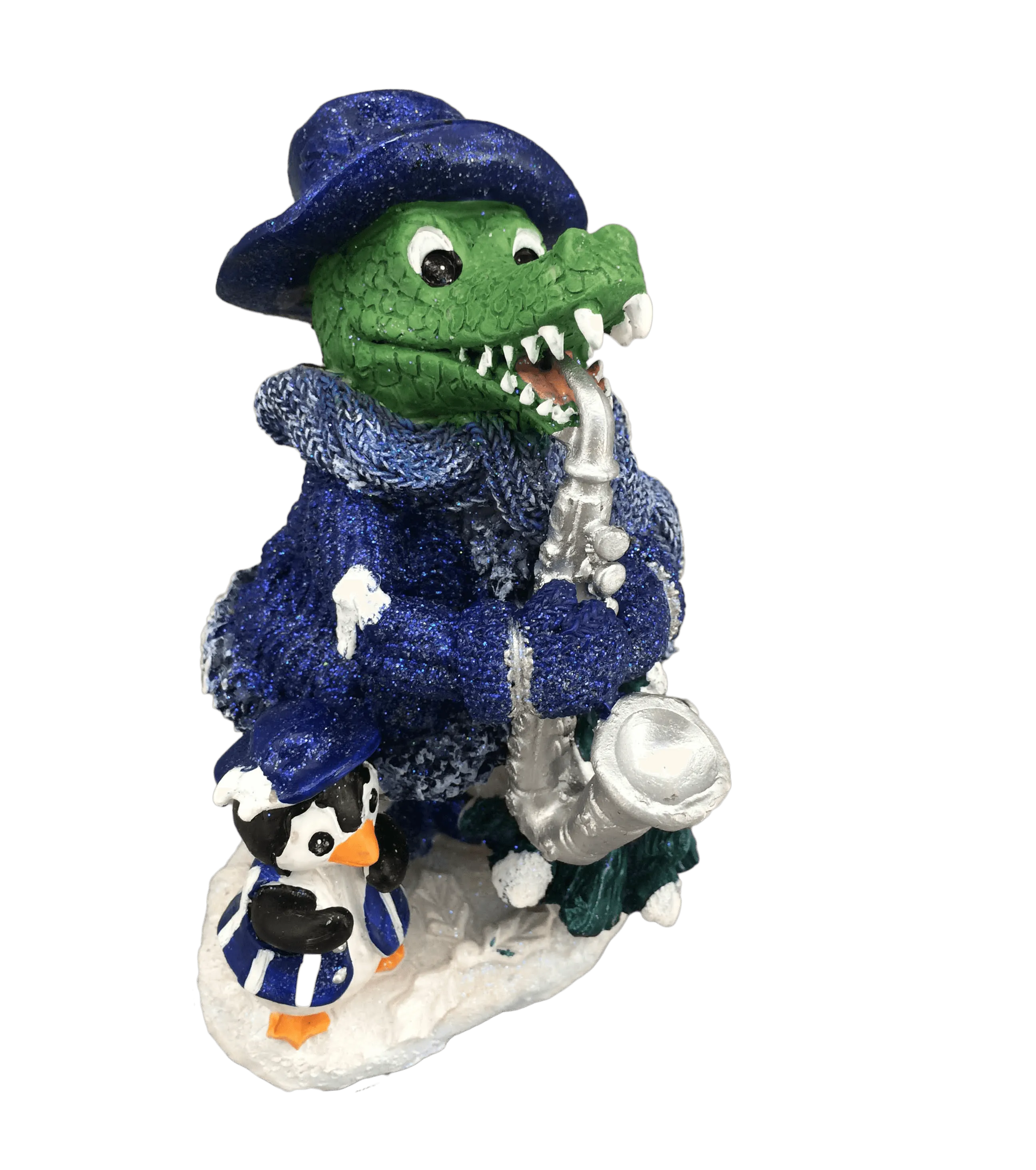 Saxophone & Sweater Gator Figurine - 3 Colors