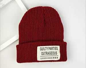 SAYGOGO Knitted Rib Bean Hat, Basic Solid Color Knit Hat, Outdoor Warm Hooded Wool Hat, Winter Head Warm, Thick, Soft, Stretchable, for Men or Women, Jujube Red