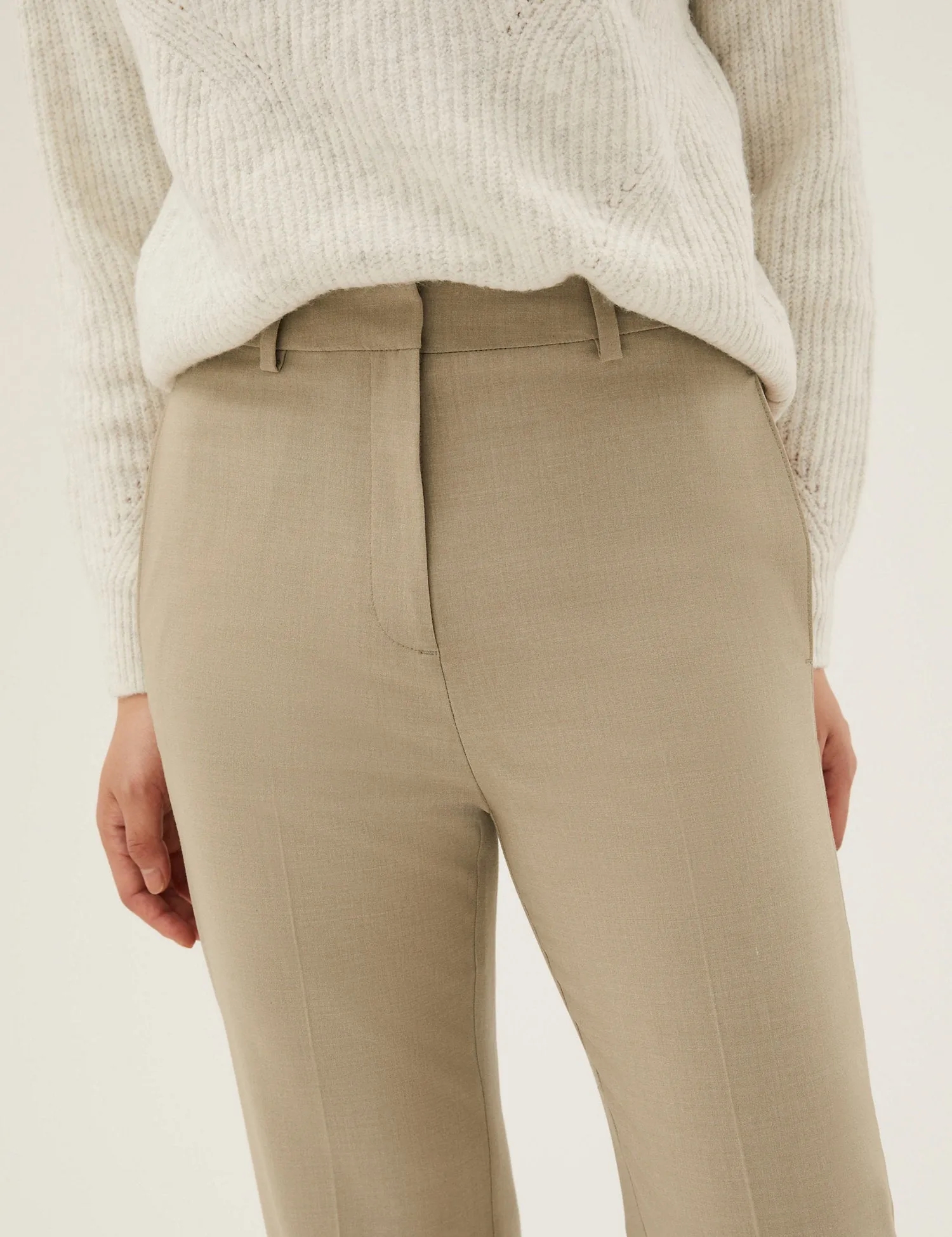 Straight Leg Trousers with Stretch