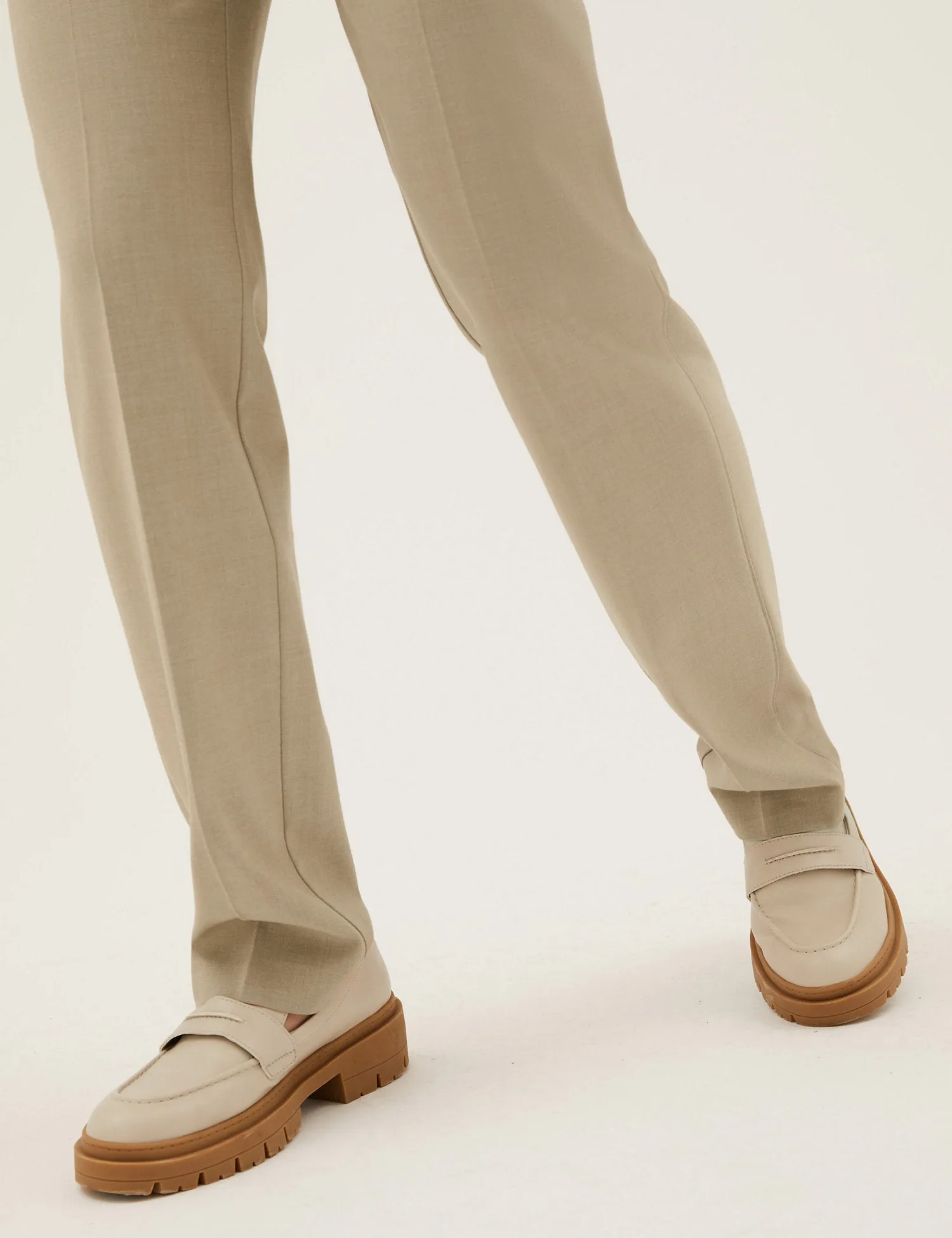 Straight Leg Trousers with Stretch