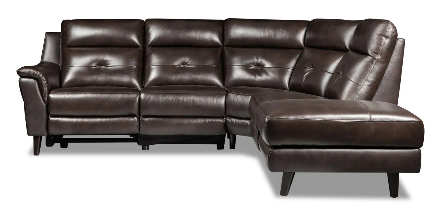 Tolo 3-Piece Right-Facing Power Reclining Sectional - Brown
