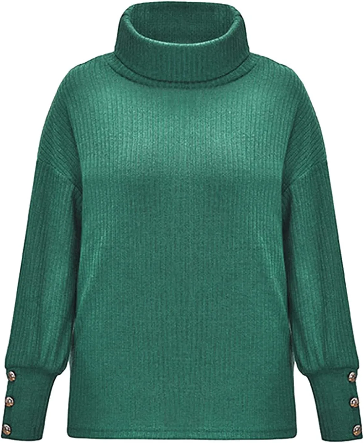Turtleneck Loose Pullover Tops Sweater Mid Length Dress with Shoulder Sleeves and Half Turtleneck Sweater Neck Tops