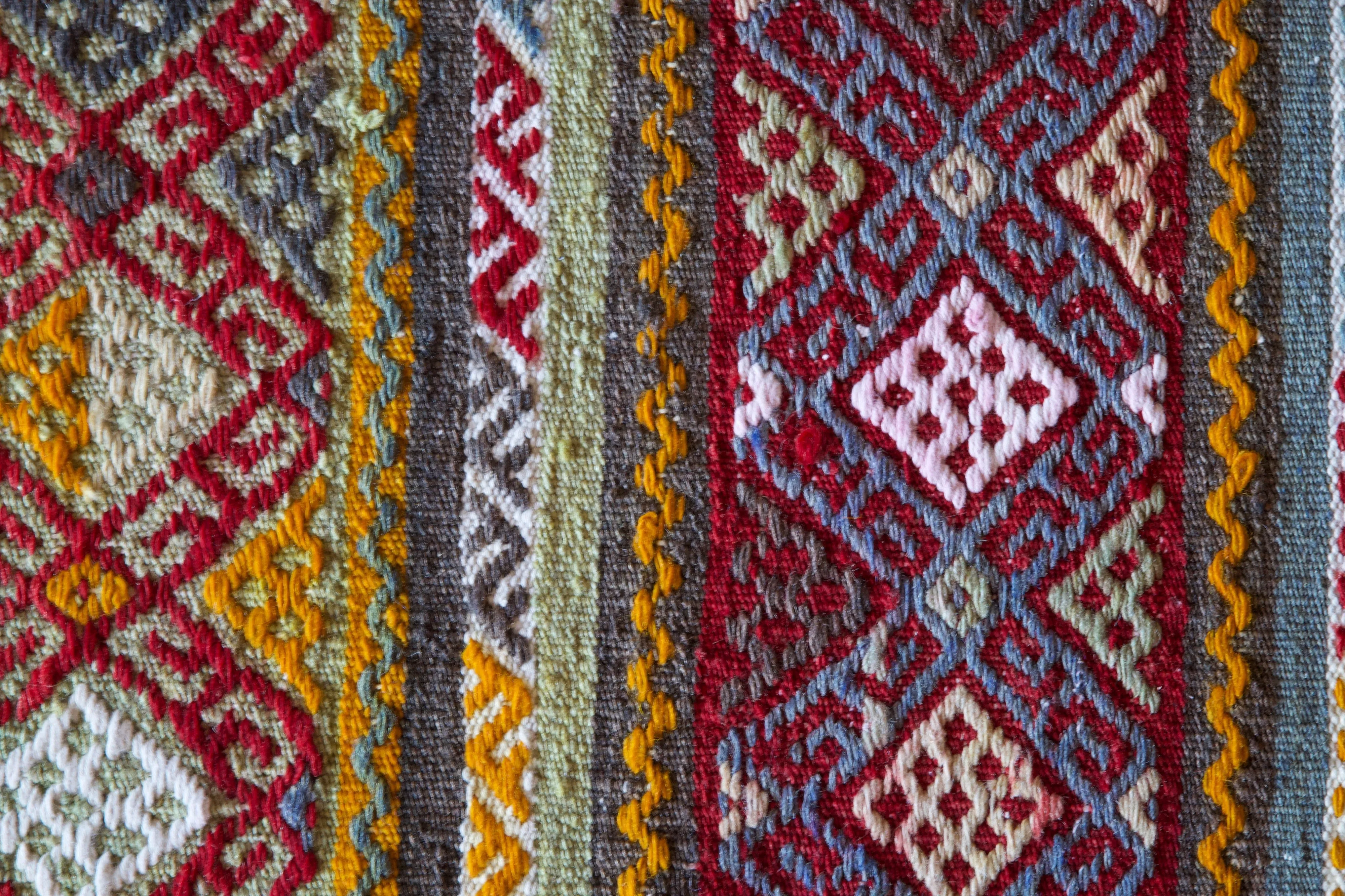 Vintage Mini Turkish Kilim Rug 3'3"x4'7"