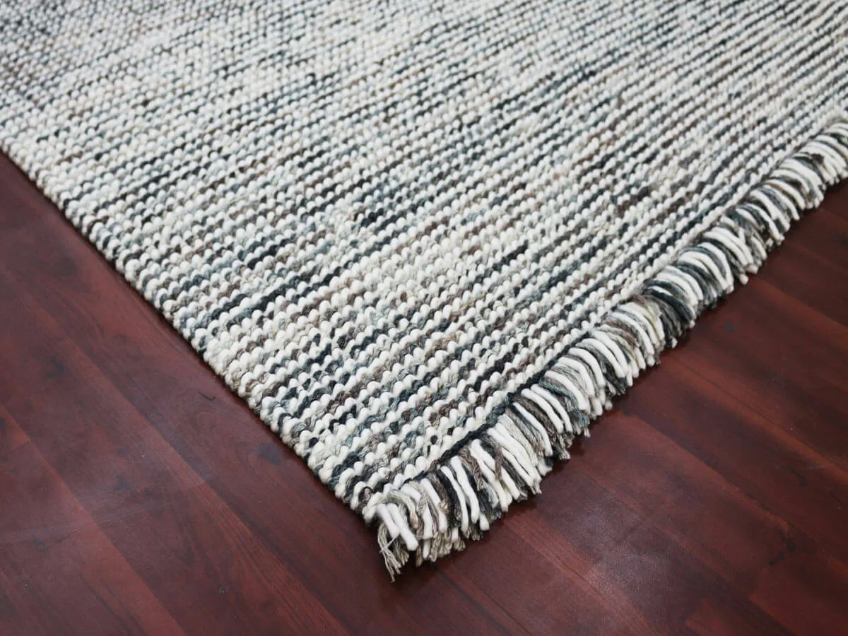 Vivid Modern Gray Hand-Woven Rug 2'x3'