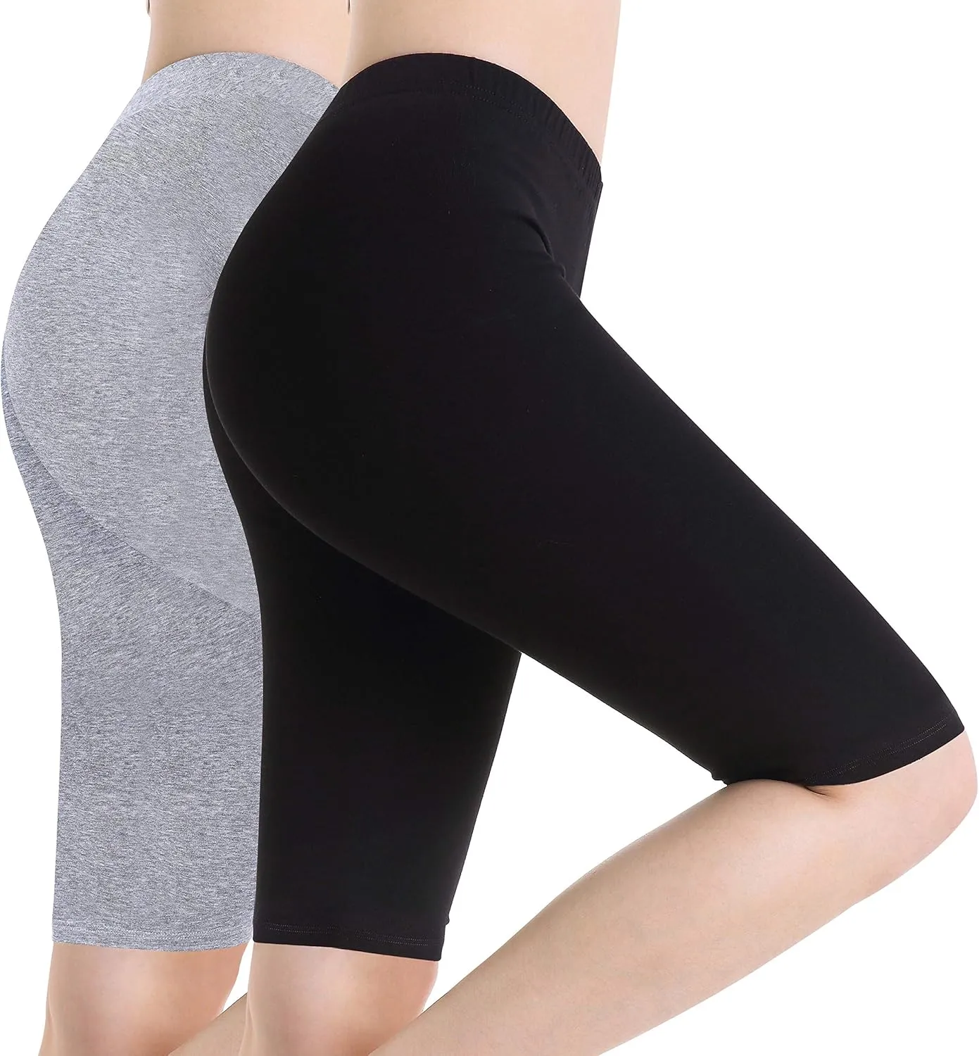 Women Under Dress Tight Shorts Stretch Knee Length Pants Thin Yoga Short Leggings