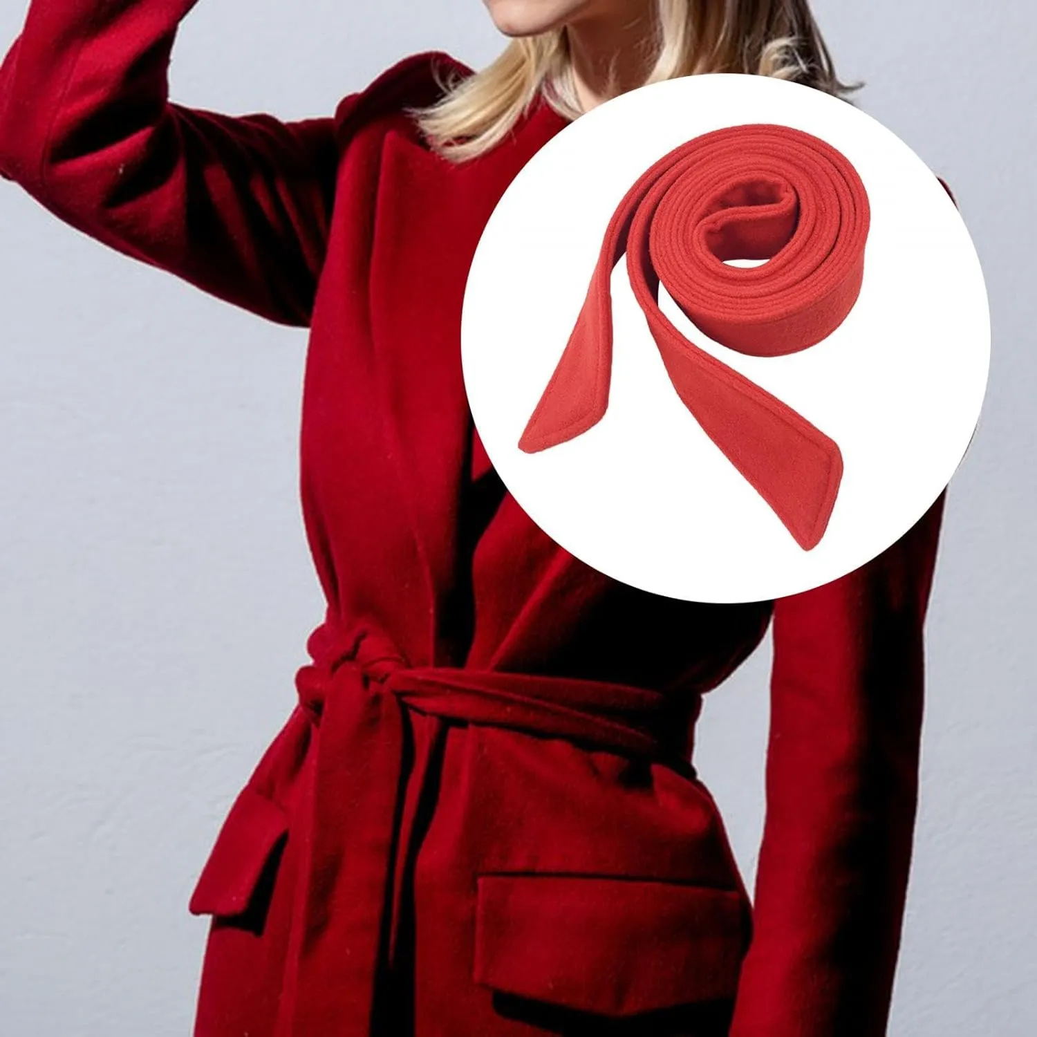 Women Woolen Overcoat Waist Belt Coat Belt, Trendy Waist Tie Sash, Durable Wide Waist Belt Long for Sweaters Jacket