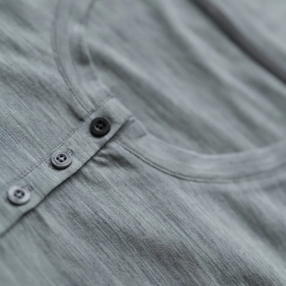 Womens Merino Blend 160 PJ Henley (Cloud Melange)