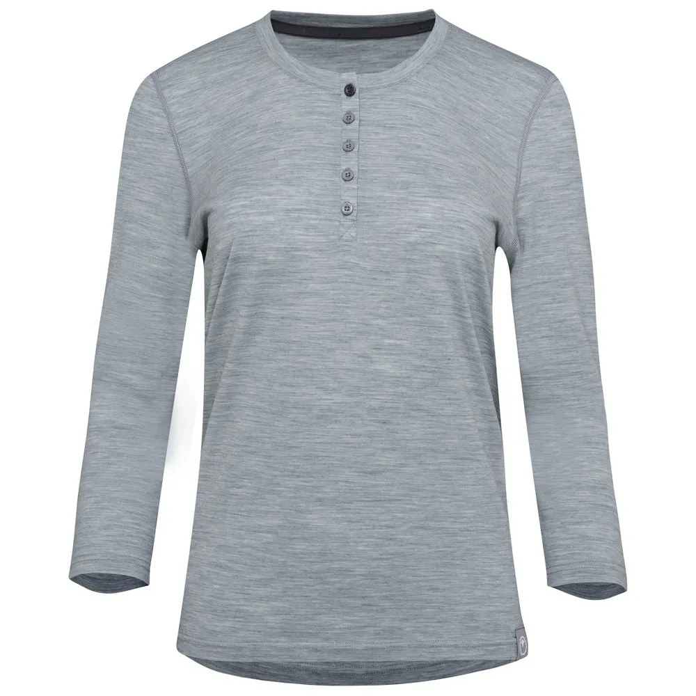 Womens Merino Blend 160 PJ Henley (Cloud Melange)